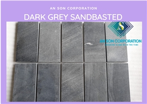 Dark Grey Sandblasted Marble Tile