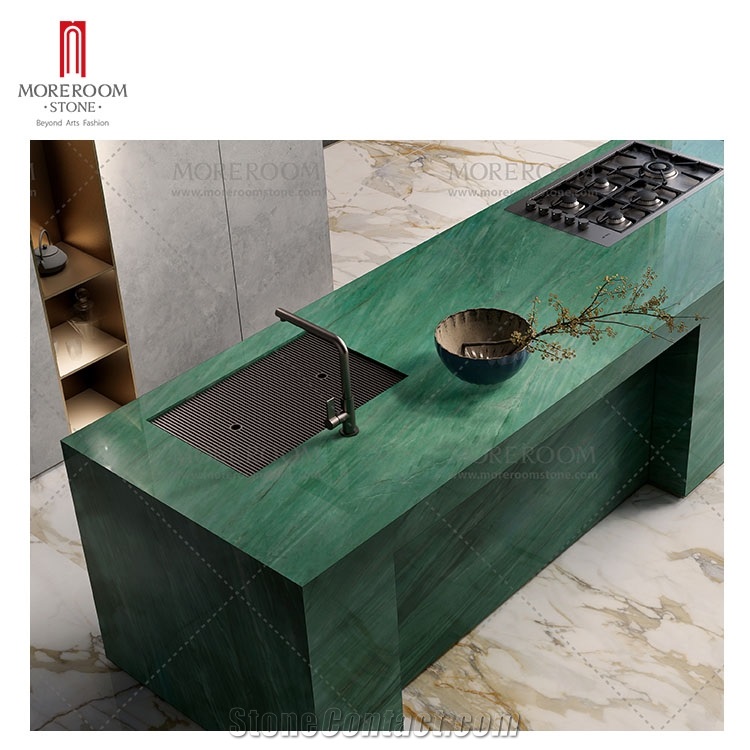 1600*3200 Green Emerald Marble Designed Sintered Stoneountertop