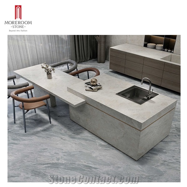 3200X1600 White Sintered Stone Large Format Tile Countertop