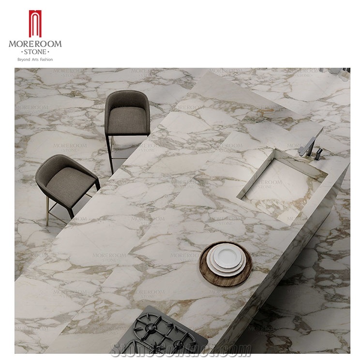 6Mm White Marble Look Sintered Stone Tile Dining Table