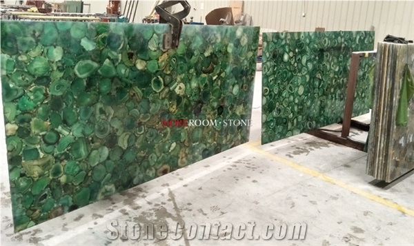 Natural Luxury Translucent Agate Stone Green Agate Floor