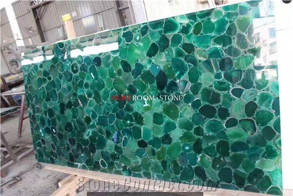 Natural Luxury Translucent Agate Stone Green Agate Floor