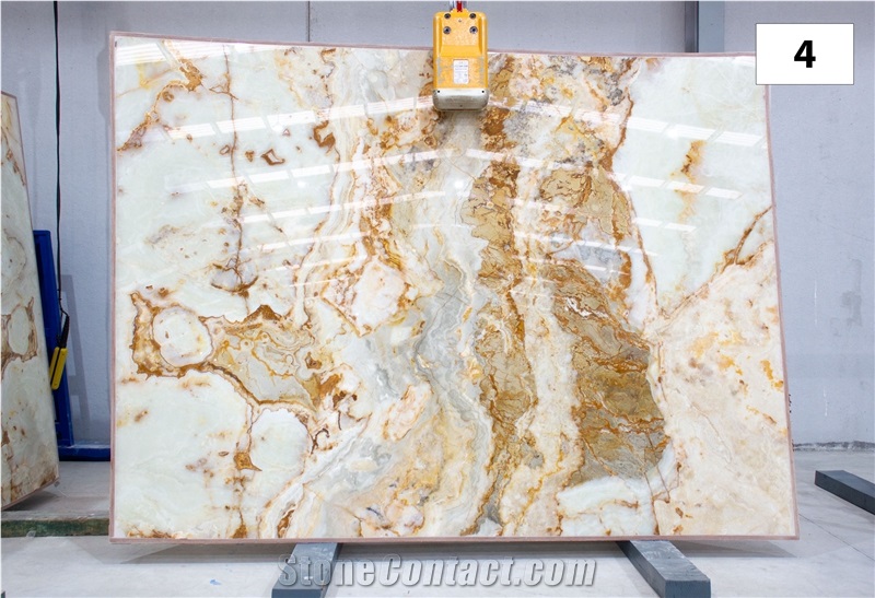 GOLDEN SILK ONYX BOOKMATCHED Slabs