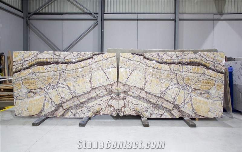 Yellow Picasso Onyx Slabs