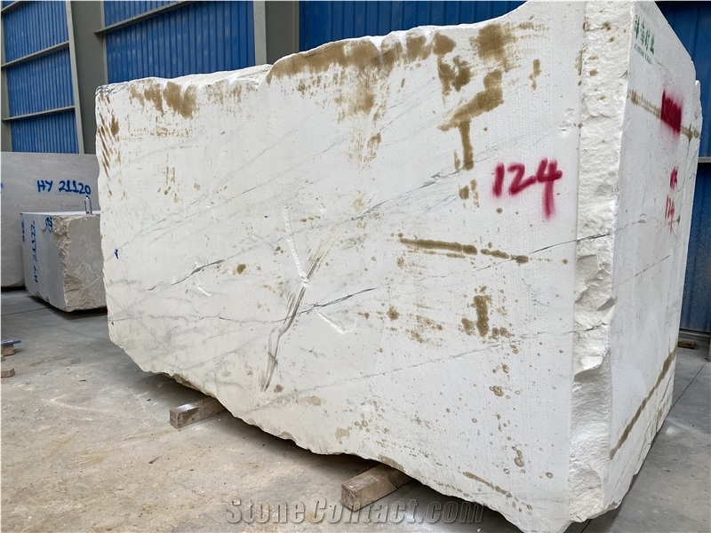 China White Calacatta Carrara Arabescato Golden Marble Slab