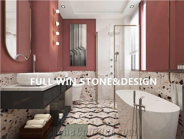 Artificial Stone Small Residential Master Bathroom Design