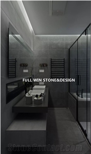Dark Grey Industrial Style Design Master Bath Vanity Tops