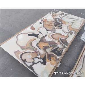 Faux Marble Big Slab Translucent Resin Panel F Dinging Table