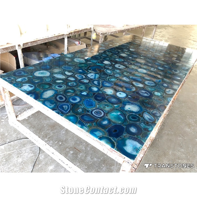 Natural Polished Agate Stone Slab For Decorative Wall Panel