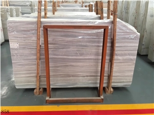 White Wood Grain Marble Ancient Serpegiante Light Gey Slab