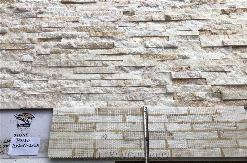 Dragon Yellow Onxy Stacked Stone Wall Panel