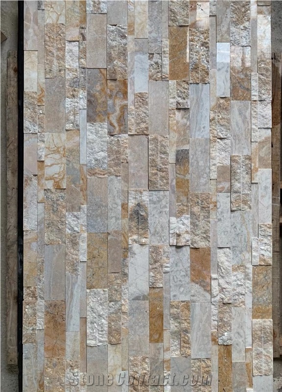 Espacato Empire Beige Wall Cladding Veneer,Feature Wall Panel,Stacked Stone Veneer