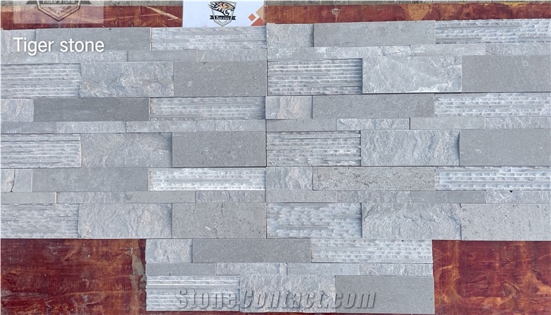 Stacked Grey Marble Wall Cladding Panels,Wall Cladding Veneer