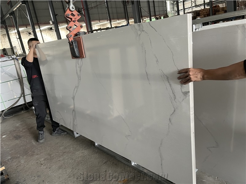 Calacatta White Sintered Stone Panel Slab