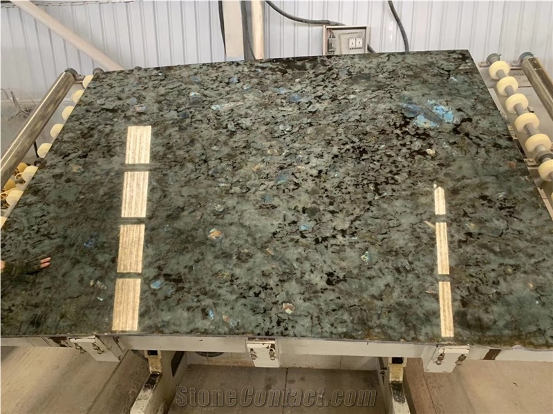 Labradorite Aphrodite Green Granite Slab