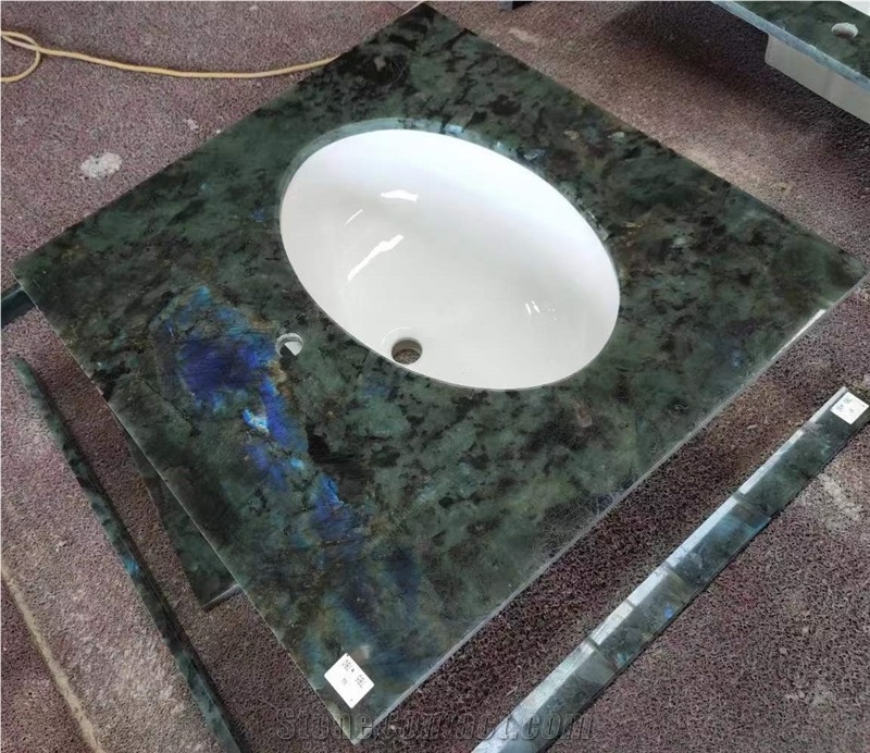 Labradorite Blue Flower Granite Bath Countertop