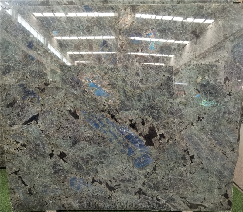 Polished Madagascar Labradorite Blue Australe Granite Slab