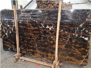 Afghanistan Marble Black And Gold Slabs