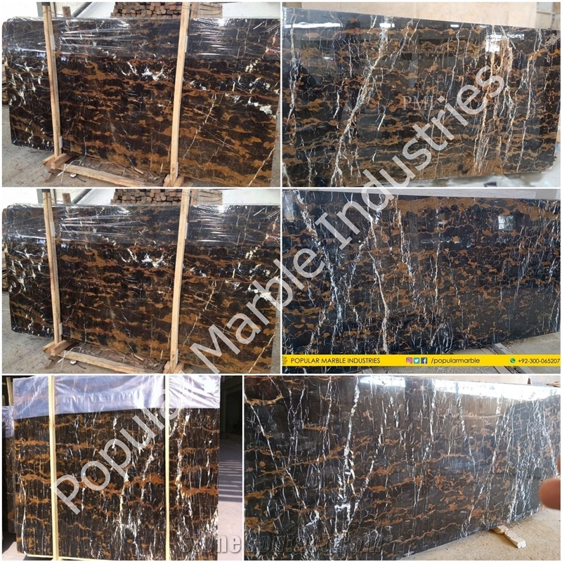 Black And Gold Marble Jumbo Size Slabs 2Cm 3Cm