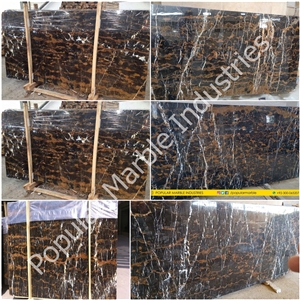 Black And Gold Marble Jumbo Size Slabs 2Cm 3Cm
