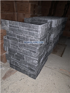 Black Marble Designed Cultured Stone Corner