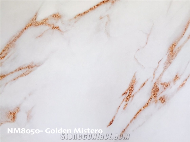 Calacata White Gold Artificial Marble Engineered Stone Slab