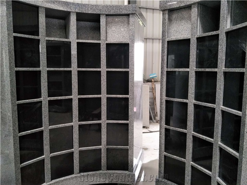 Shanxi Black Cemetery Mausoleum Oval Columbarium