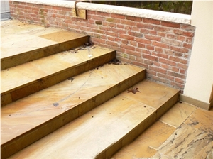 Mint Yellow Sandstone Exterior Steps