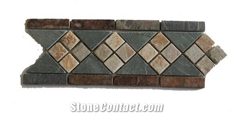 Slate Stone Wall Mosaic Border