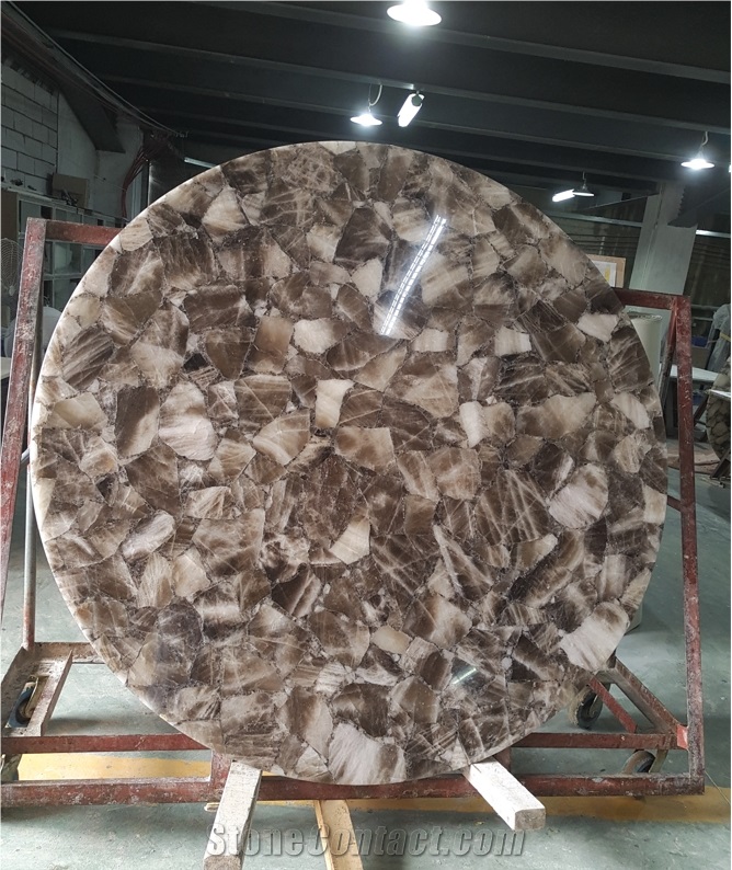 Semiprecious Stone Floor Tile Backlit Gemstone Floor Panel