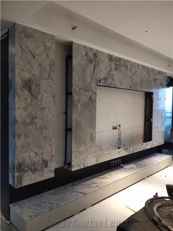 Grey Stone Wall Tile Calacatta Grey Marble Bathroom Pattern