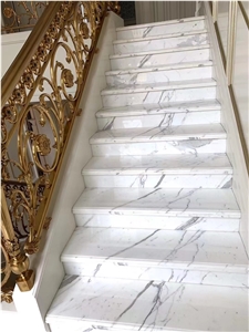 Marble Spiral Staircase Treads Stone Statuario Stair Steps