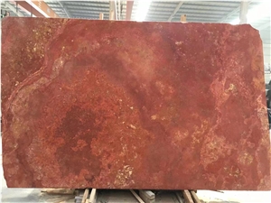 Rose Travertine Slab Persian Red Travertine Crossing Cut