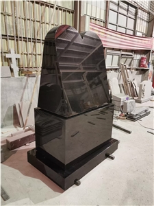 Slant Cemetery Marker Black Granite Upright Grave Headstone