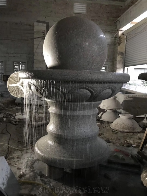 Stone Garden Foutain Granite Rolling Sphere Water Features