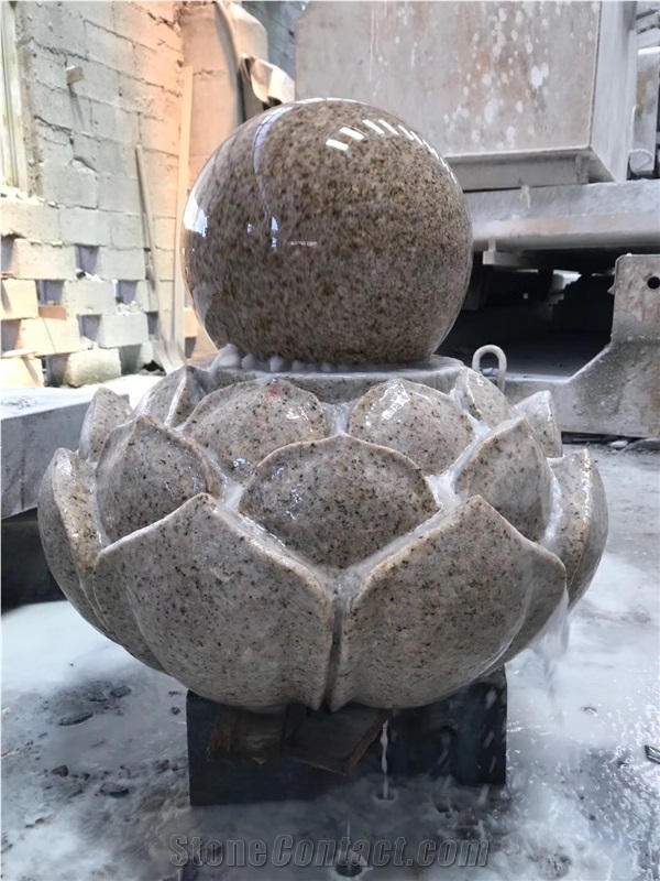 Stone Indoor Fountain Granite Rolling Sphere Water Features