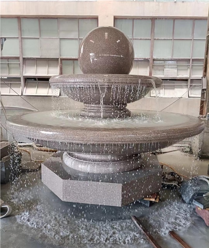 Stone Indoor Fountain Granite Rolling Sphere Water Features