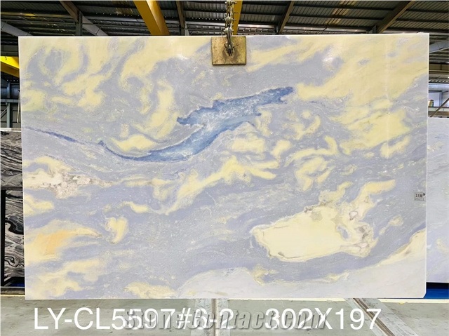 18MM Polished Blue Crystal Marble For Countertop Wall Floor