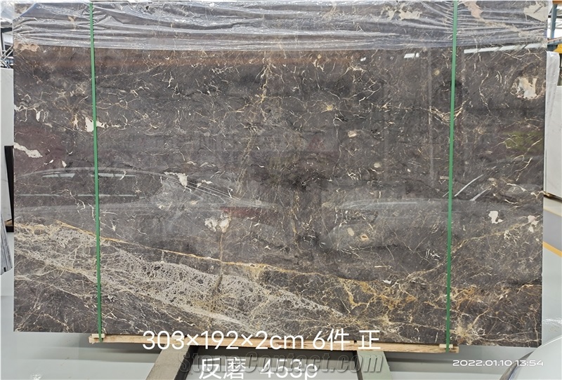 High Quality Polished Golden Brown Marble Slabs