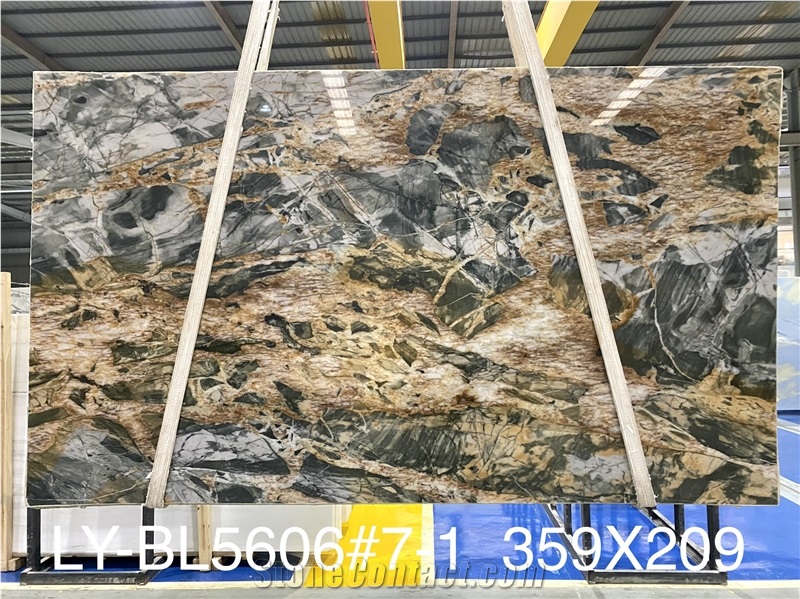 High Quality Polished Rainforest Green Marble