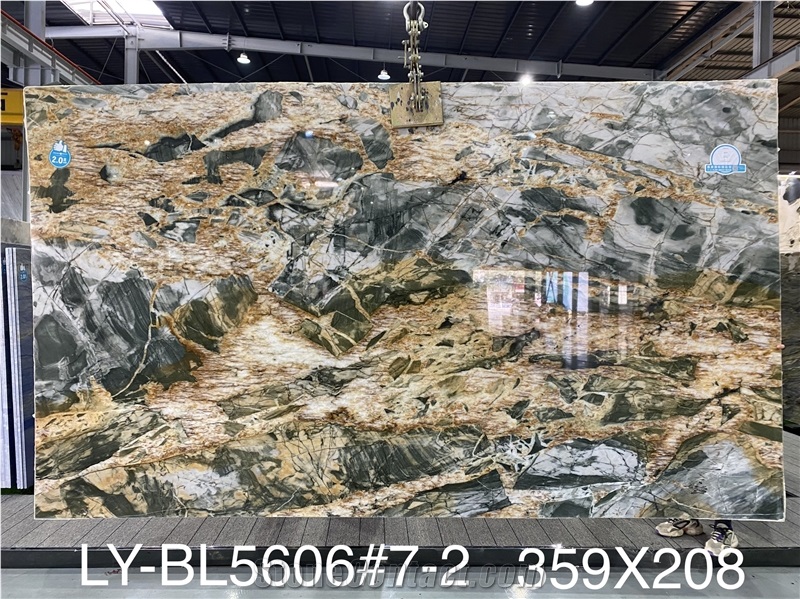 High Quality Polished Rainforest Green Marble