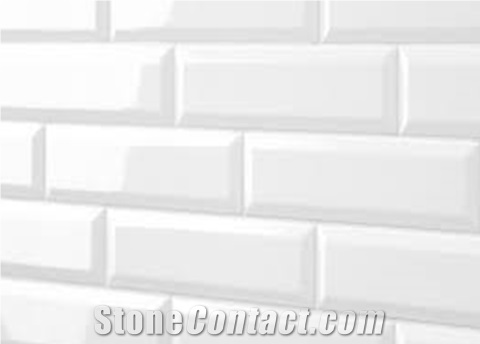 Beveled Edge White 4X12 Ceramic Tile