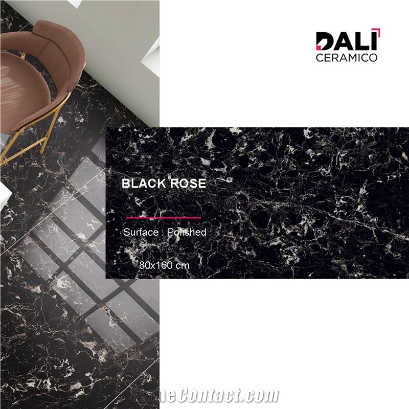 BLACK ROSE-Crystal Porcelain Tiles 80X160cm - 9 & 20Mm