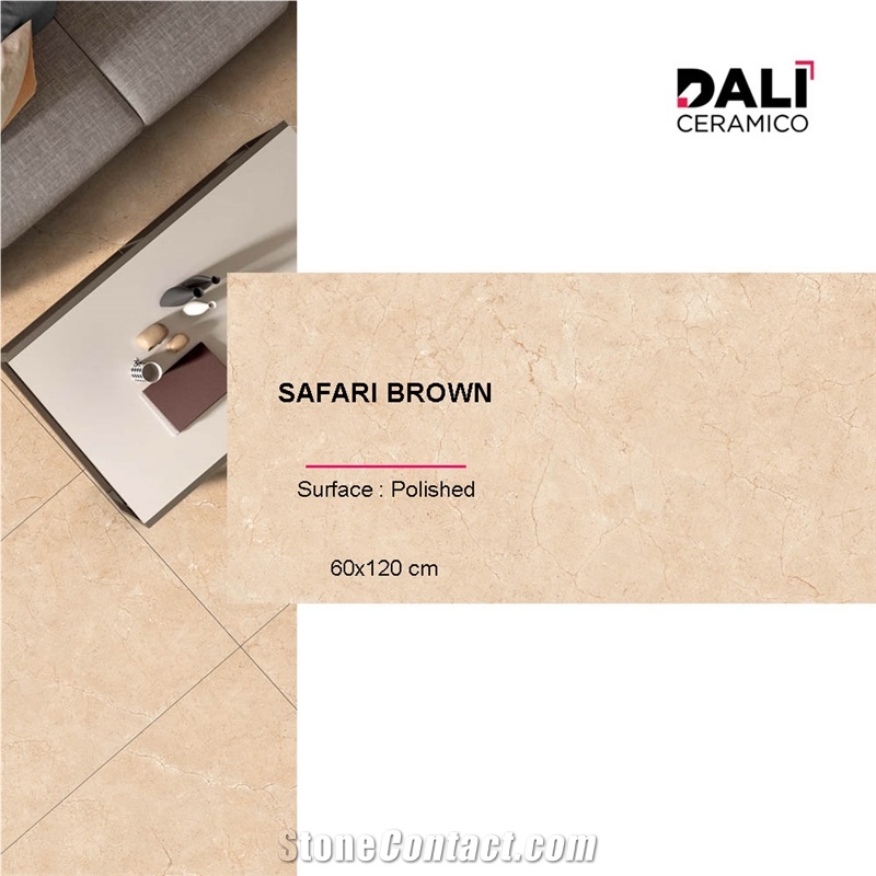 SAFARI BROWN - Polished Porcelain Tiles 60X120cm