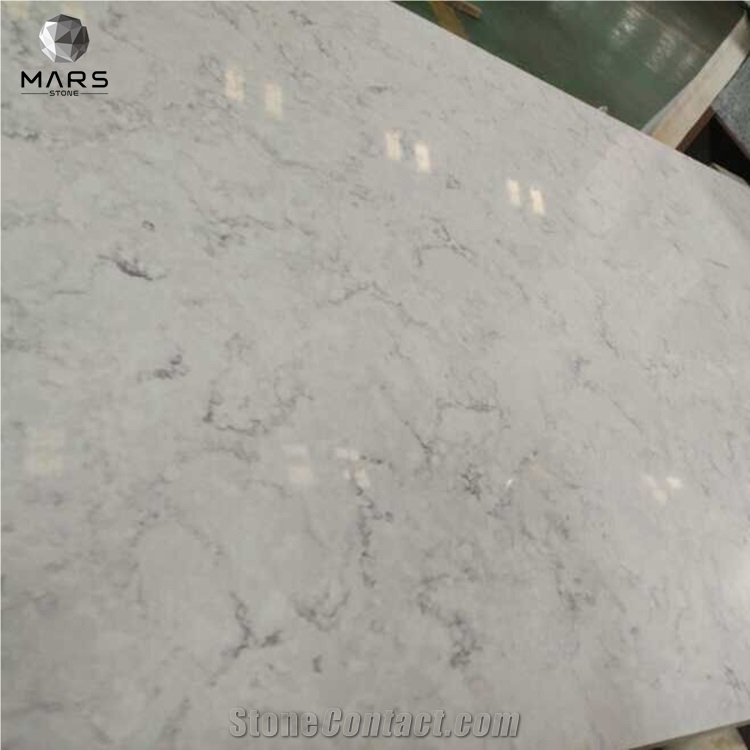 Best Selling White Carrara Quartz Slabs With Grey Veins