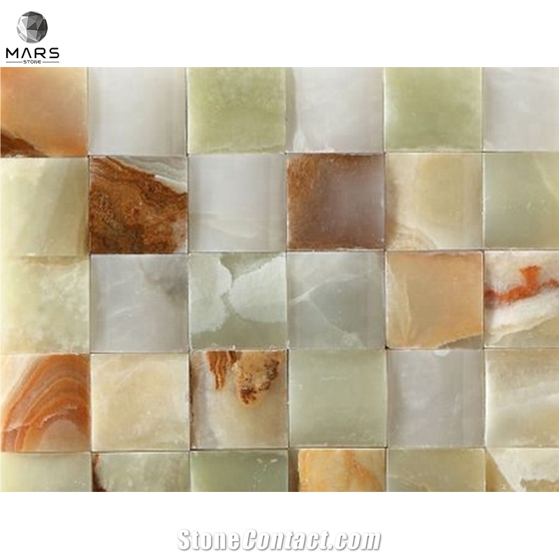 Luxury 3D Multi Artificial Onyx Stone Marble Tile Mosaic