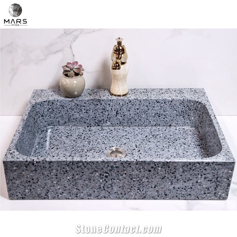 Modern Fashion Black Terrazzo Color Rectangle Wash Sink