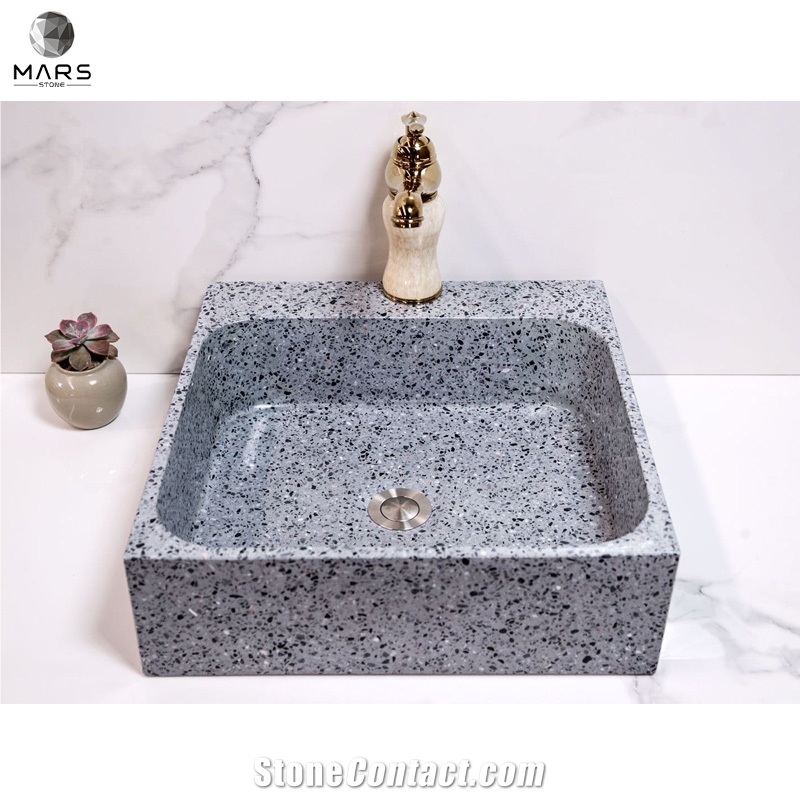 Various Design Round Bowl Terrazzo Shapes Hand Wash Basin