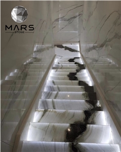 2021 New Design China Panda White Marble Stairs, Steps