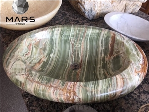2022 New Design Luxury Green Onyx Wash Basin